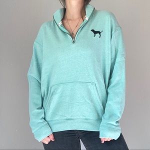 Teal Y2K Pink by VS Quarter Zip Sweatshirt Pullover
